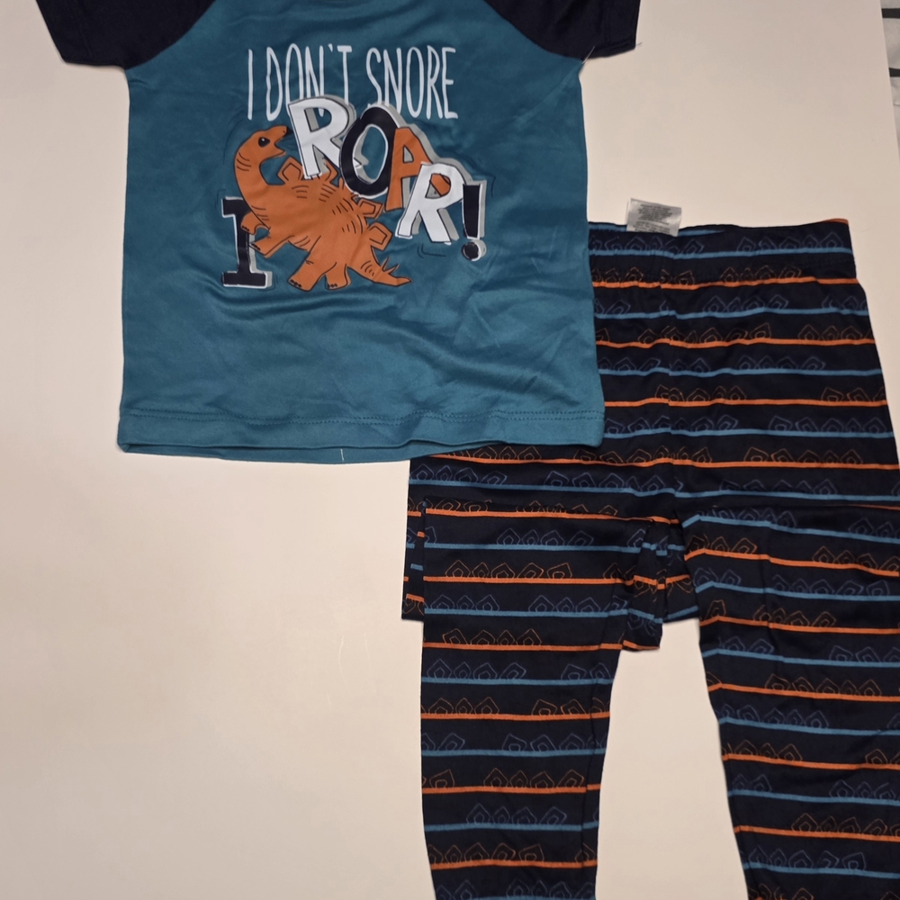 Kids Dinosaur Pajama Set - Blue and Orange
